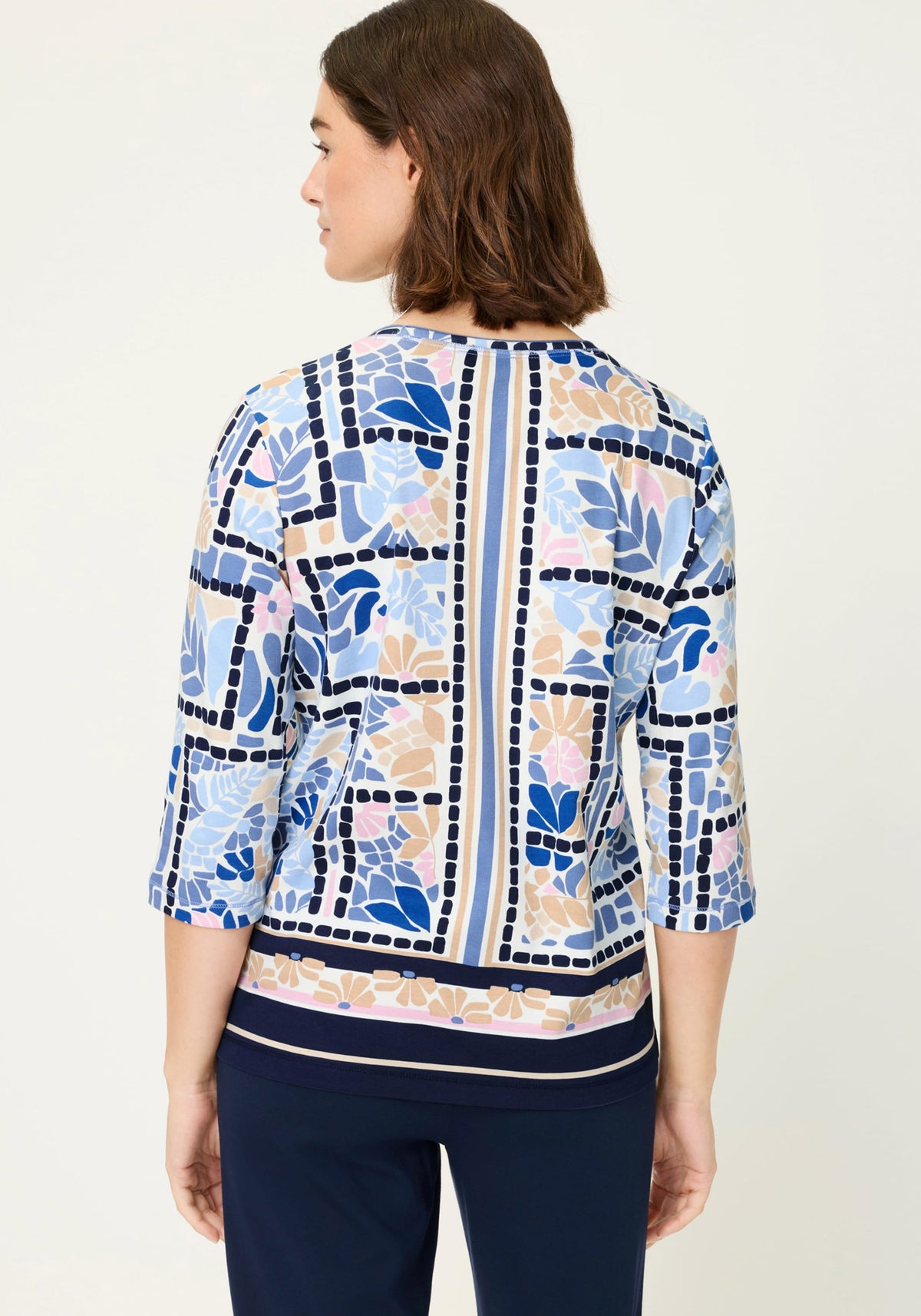 Floral & Border Print T-Shirt