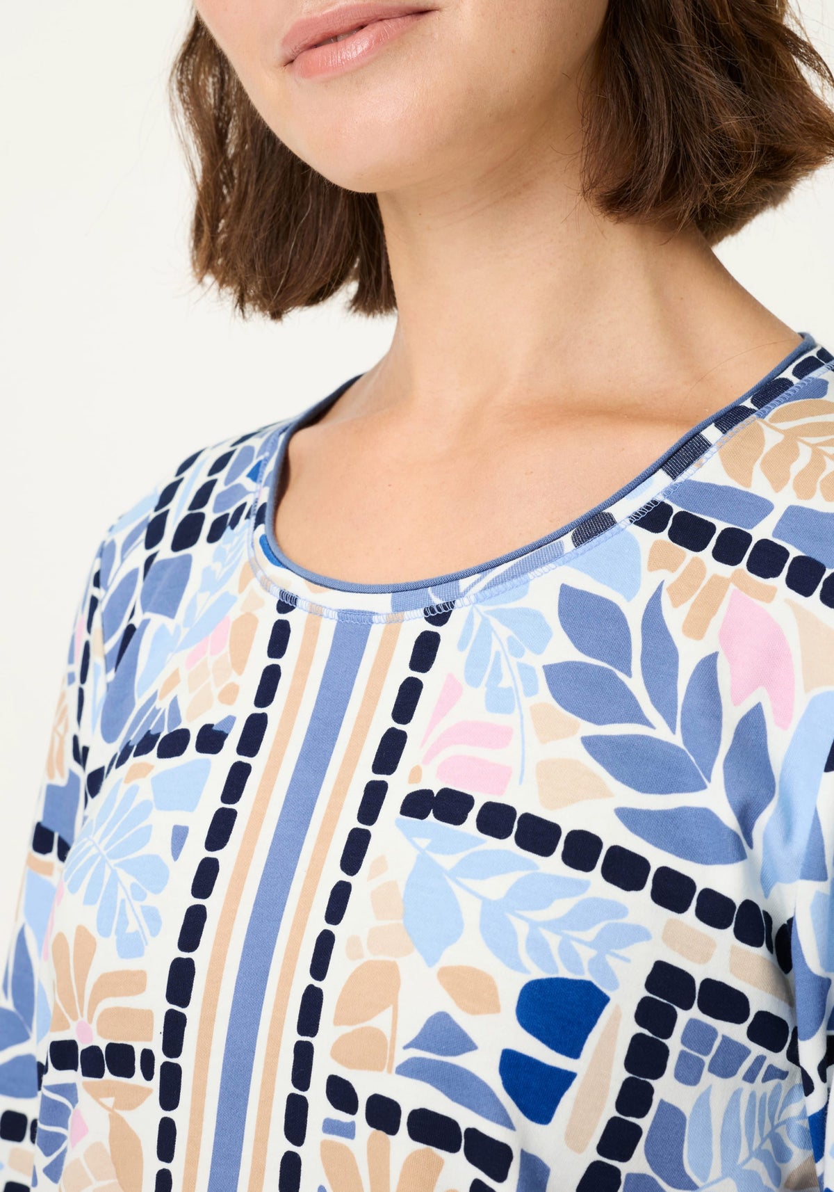 Floral & Border Print T-Shirt