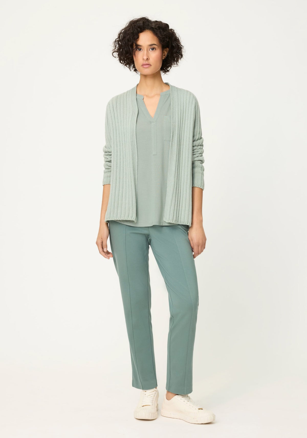 Shimmer Split Neck T-Shirt