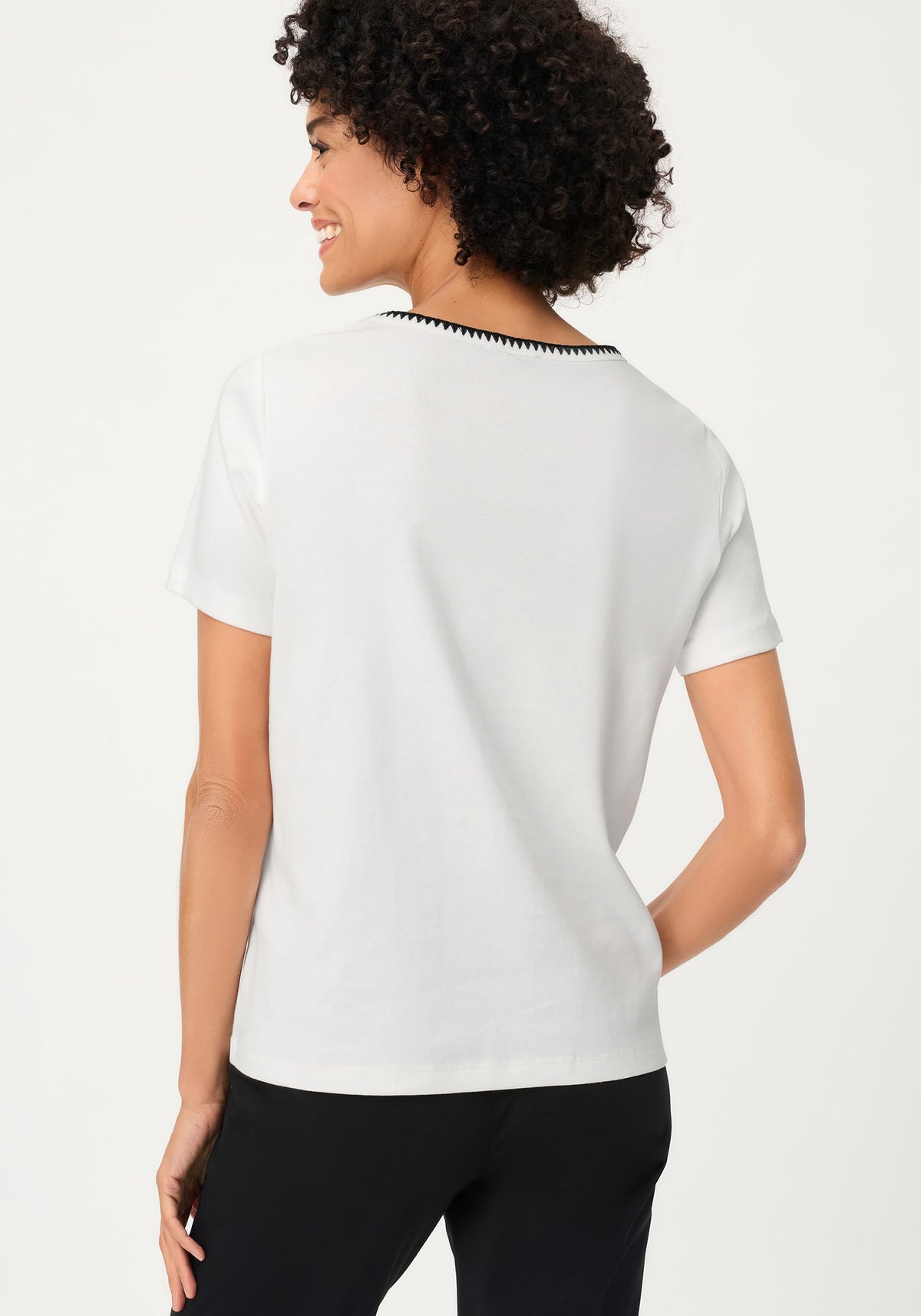 Embroidered Neck T-Shirt