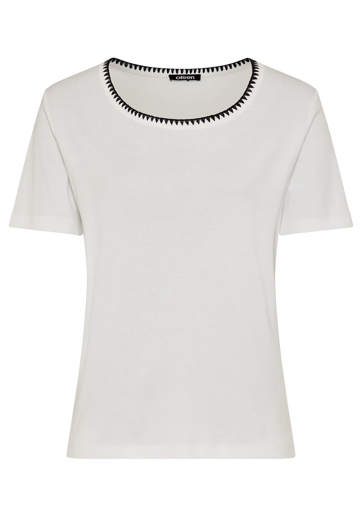 Embroidered Neck T-Shirt