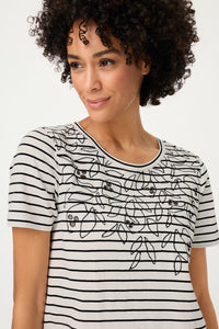 Embrodiered Stripe T-Shirt
