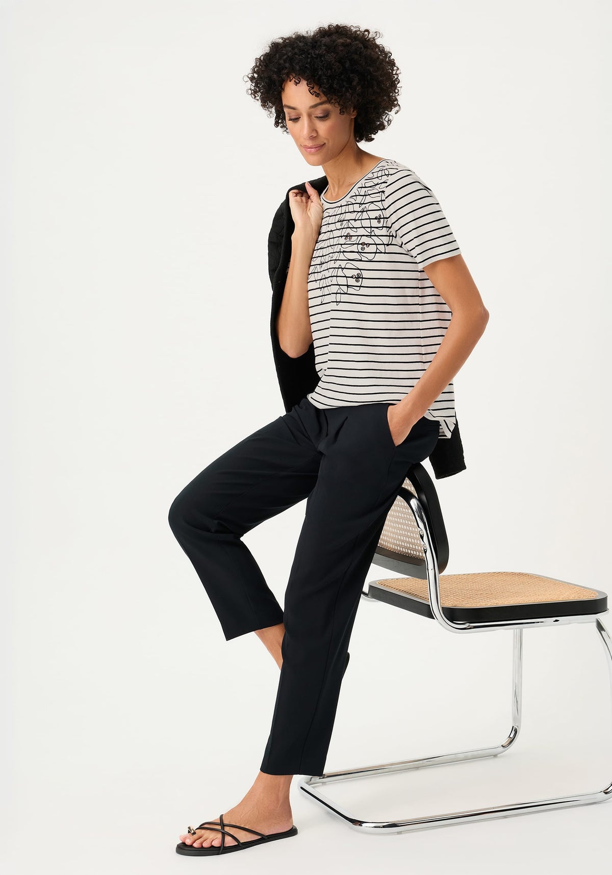 Embrodiered Stripe T-Shirt