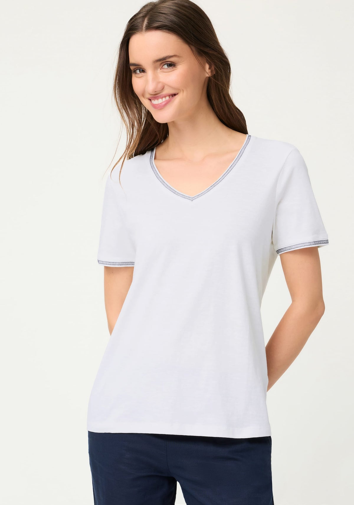 Embroidered Trim T-Shirt