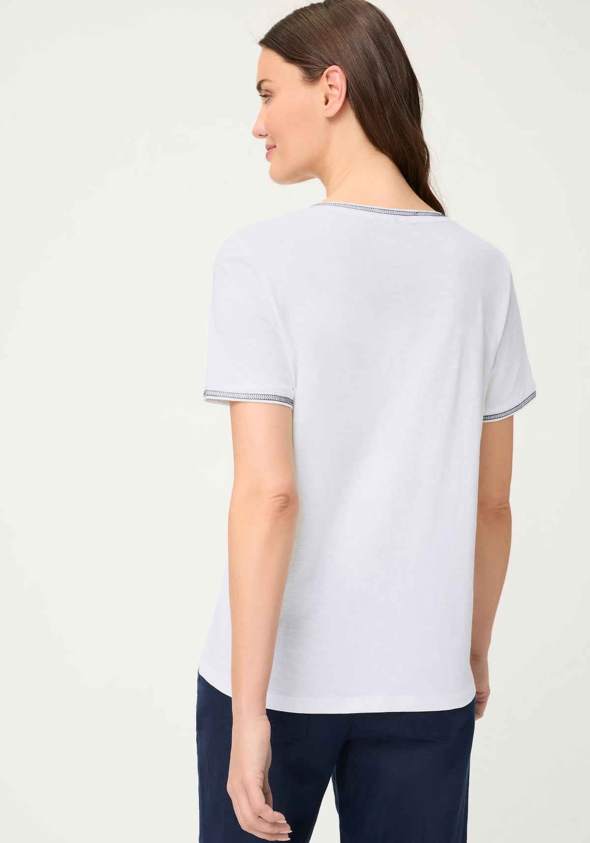 Embroidered Trim T-Shirt
