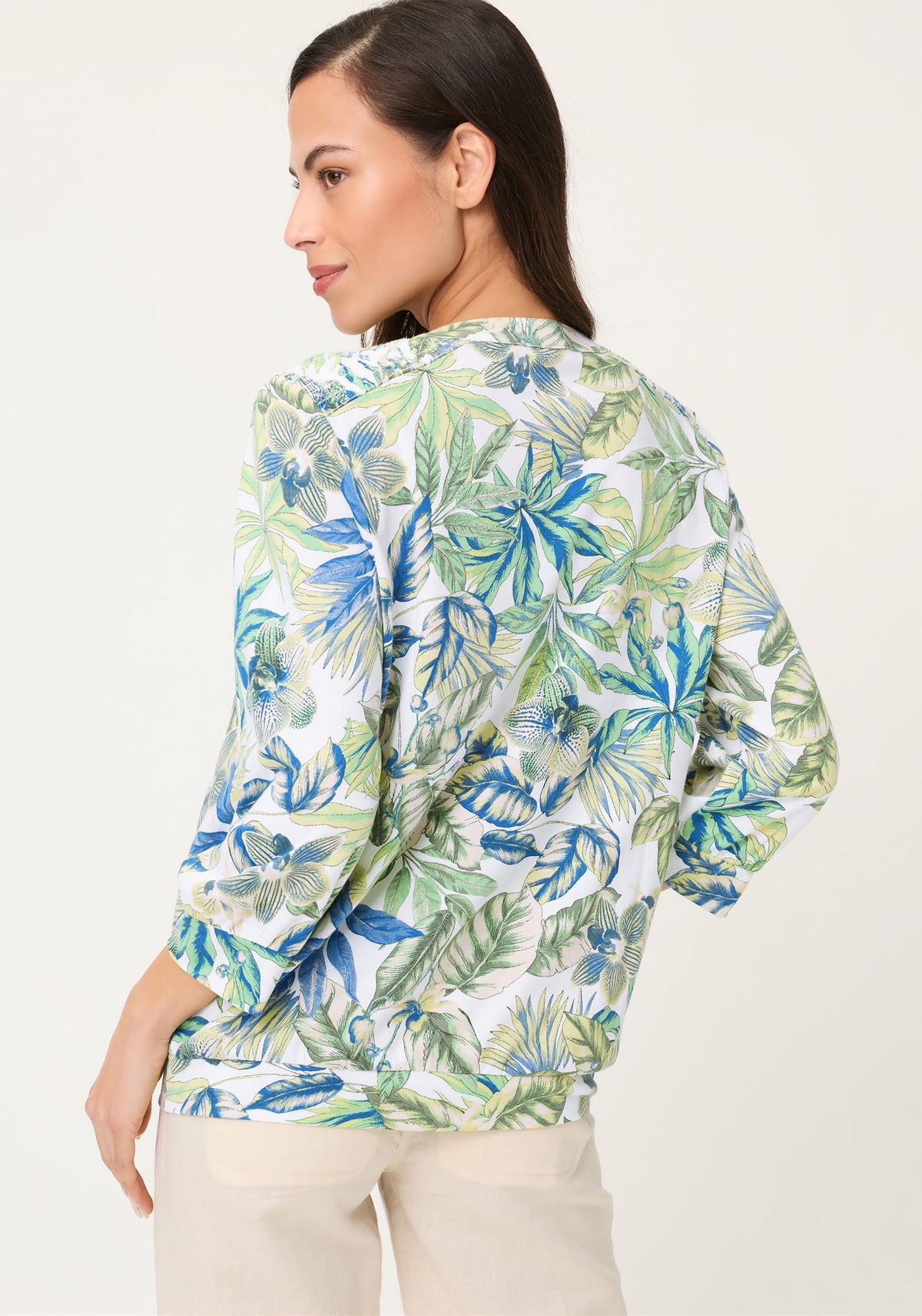 Leaf Print Tunic T-Shirt