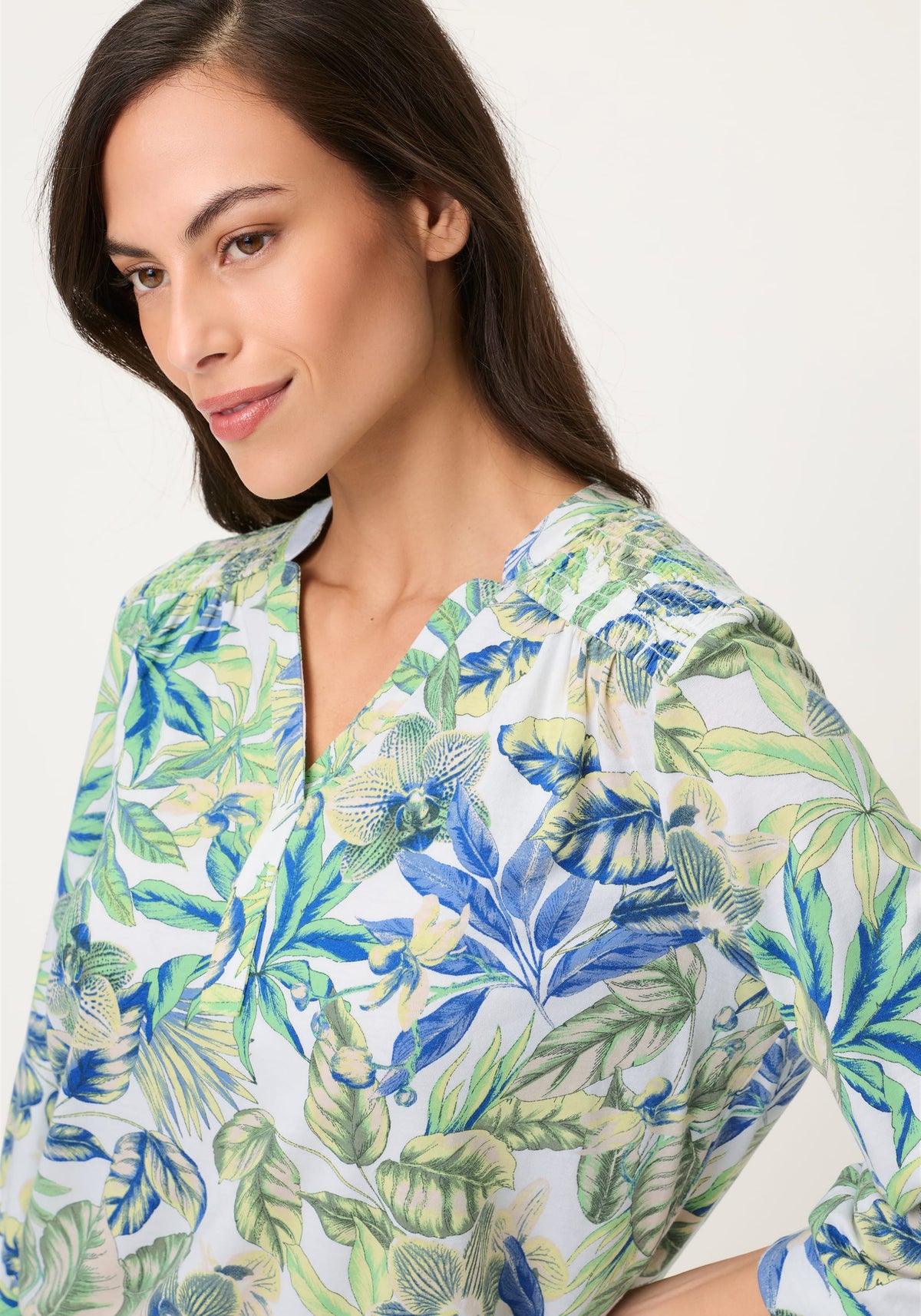 Leaf Print Tunic T-Shirt