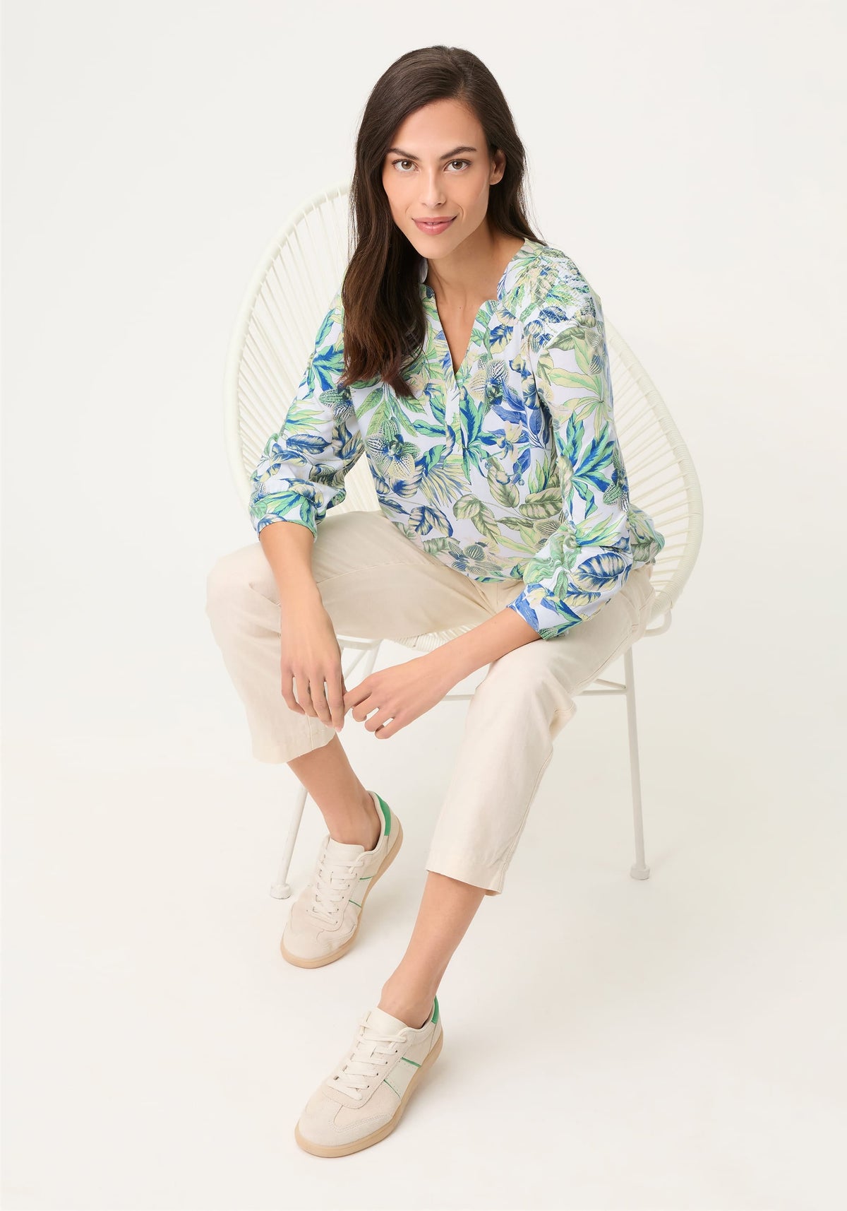 Leaf Print Tunic T-Shirt