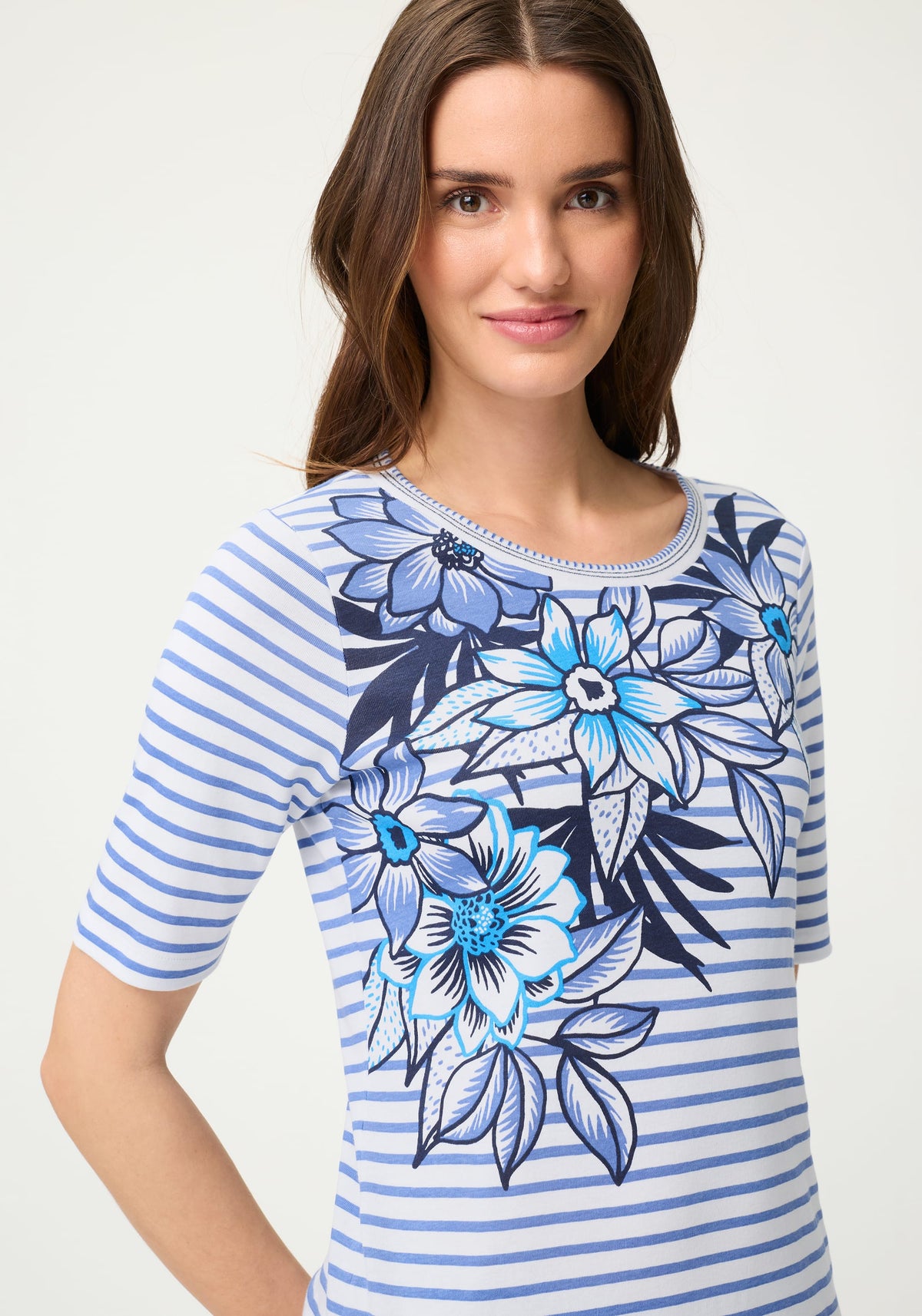 Stripe Placement Print T-Shirt