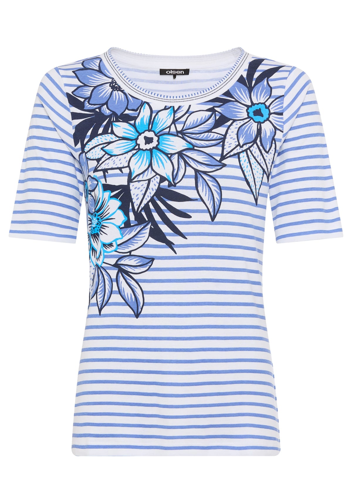 Stripe Placement Print T-Shirt