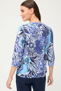 Floral Split Neck T-Shirt