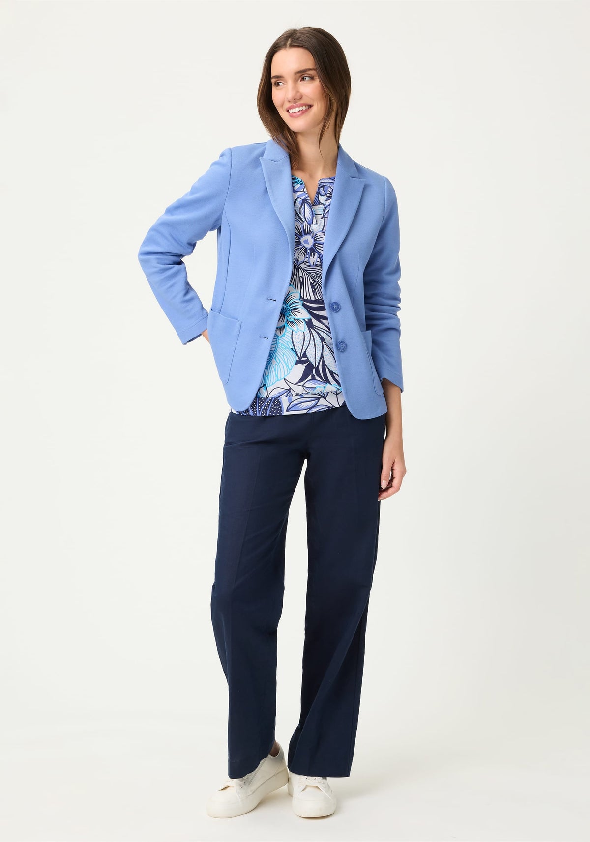 Floral Split Neck T-Shirt