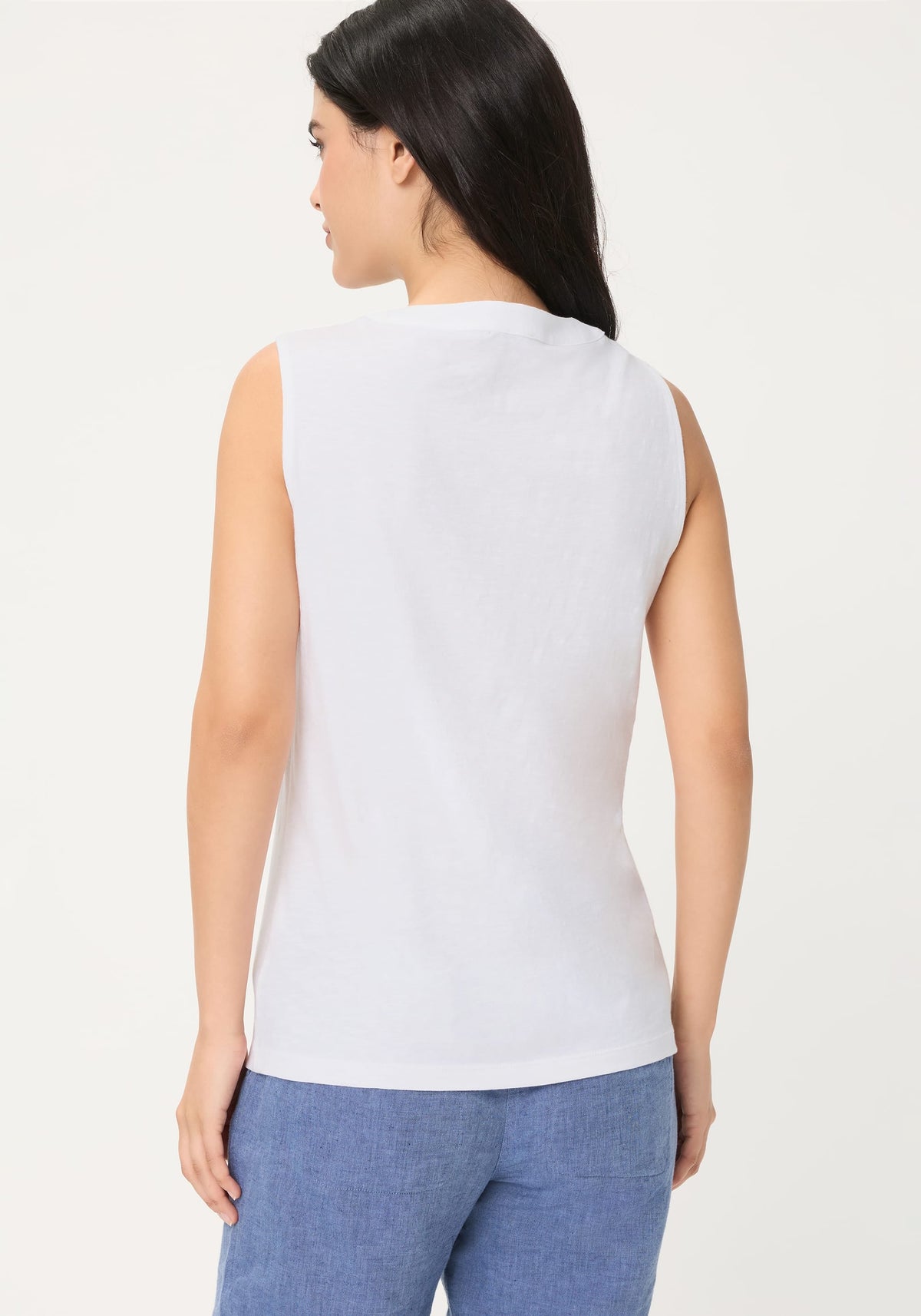Embroidered Sleeveless Shell