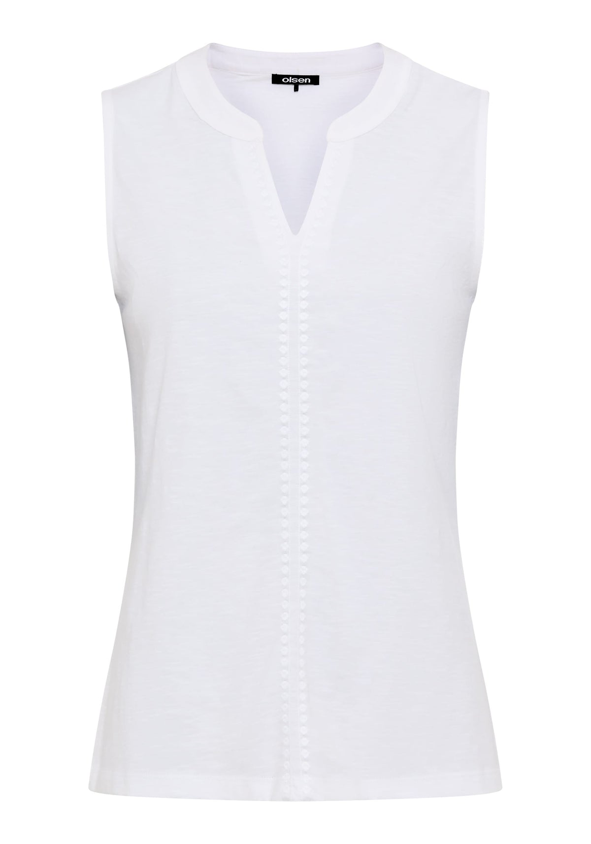 Embroidered Sleeveless Shell