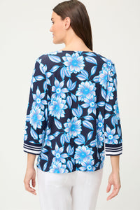 Split Neck Floral T-Shirt