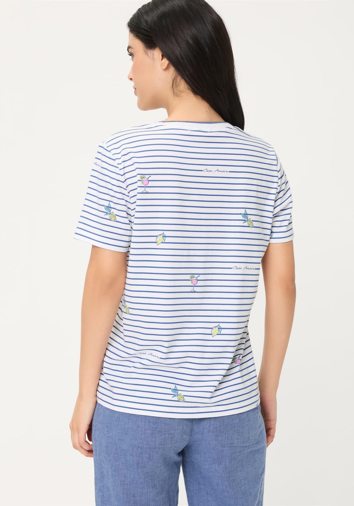 T-shirt à rayures et à pois