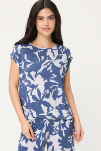 T-shirt à fleurs abstraites