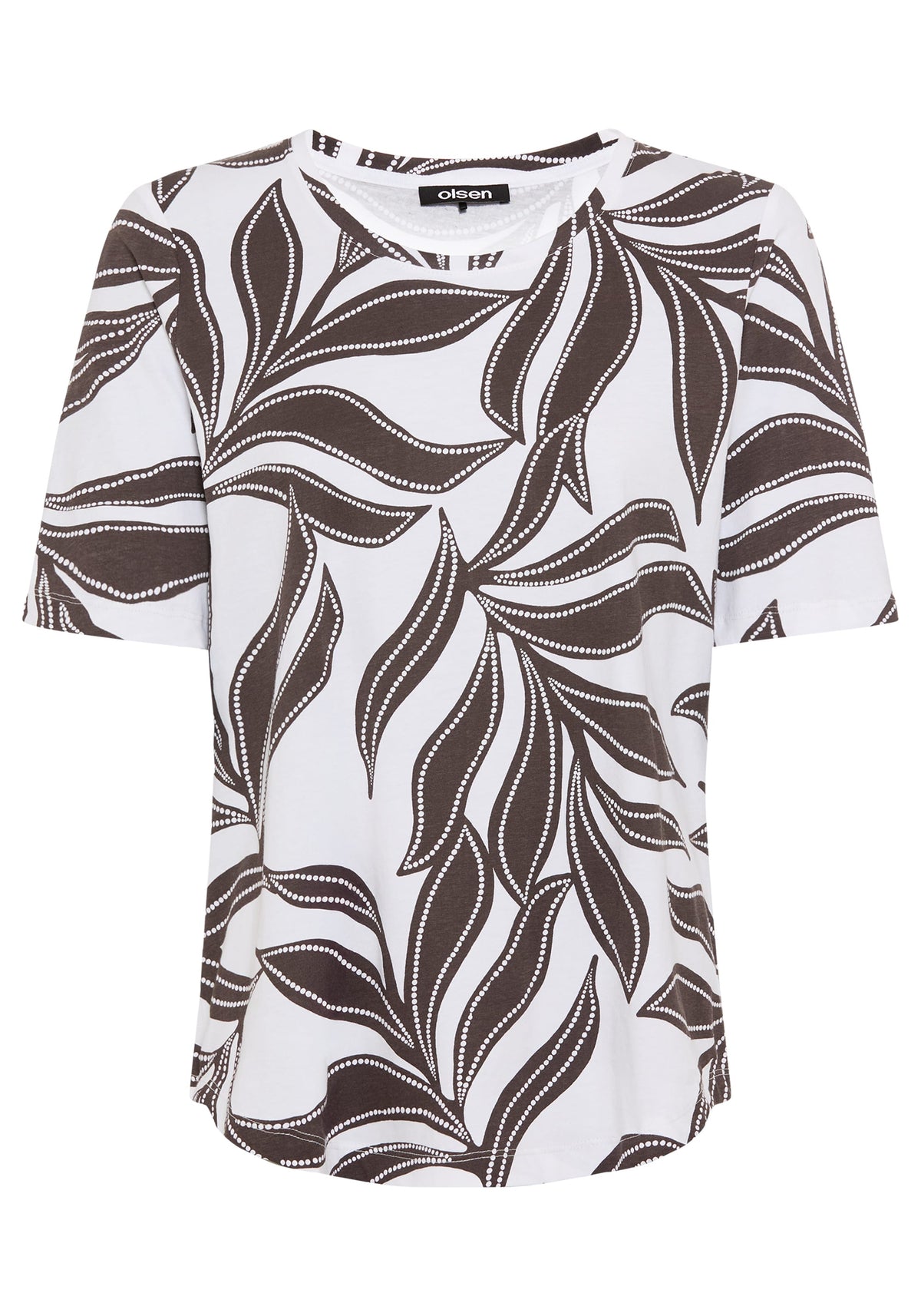 T-shirt à imprimé de feuilles en pointillés