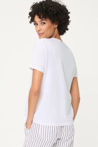 T-shirt à imprimé et motif brodé