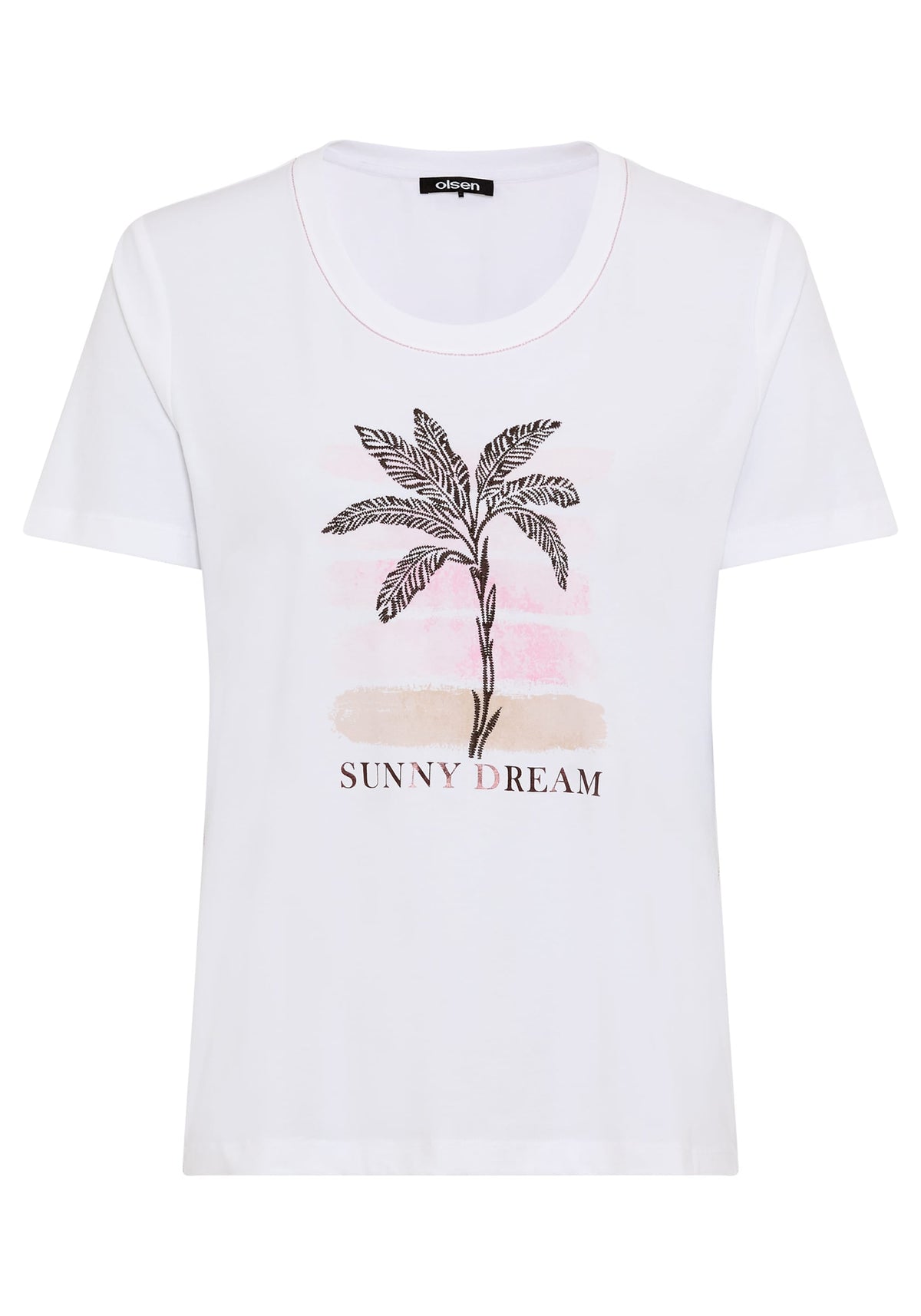 T-shirt à imprimé et motif brodé