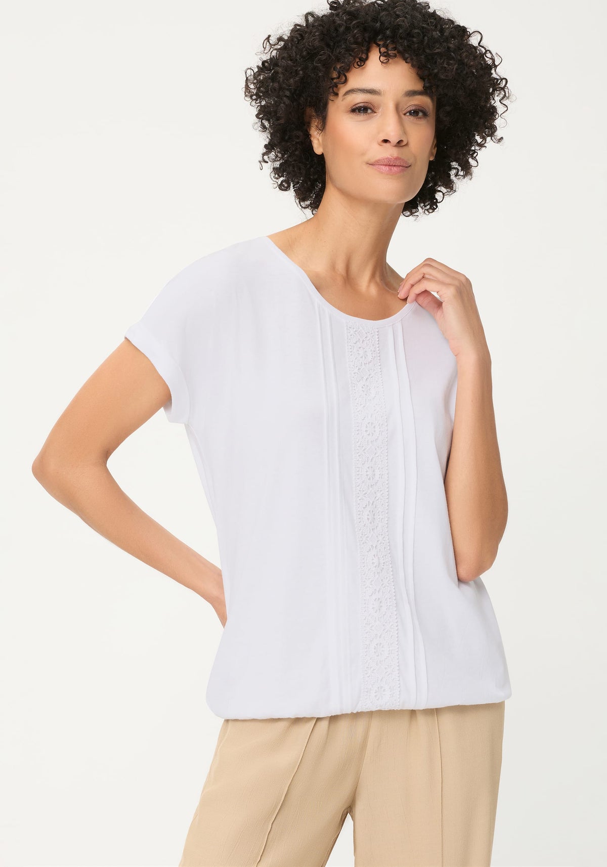 T-shirt brodé ton sur ton