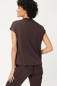 T-shirt tunique en mélange de matières