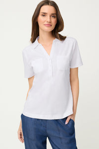 Embroidered Polo Henley T-Shirt