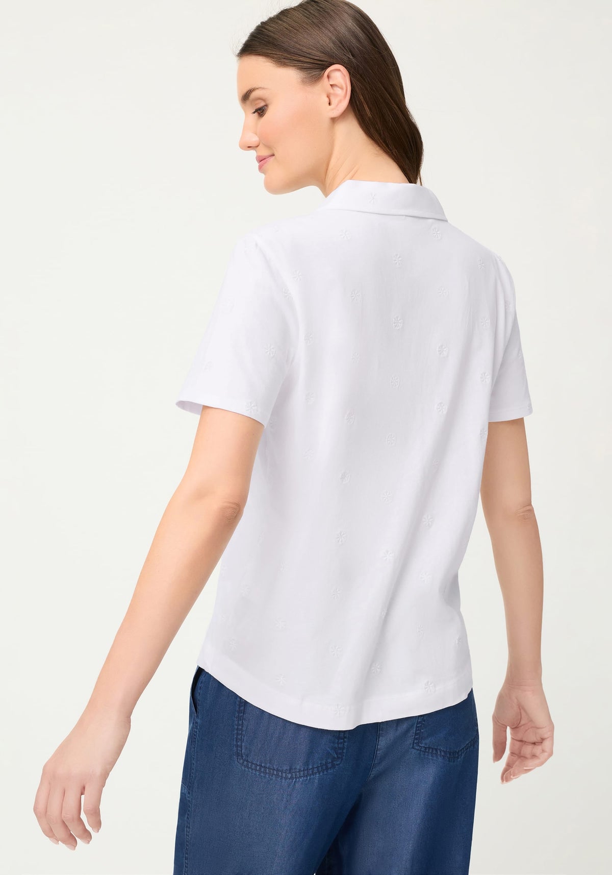 Embroidered Polo Henley T-Shirt