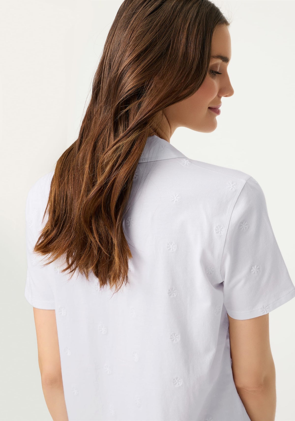 Embroidered Polo Henley T-Shirt