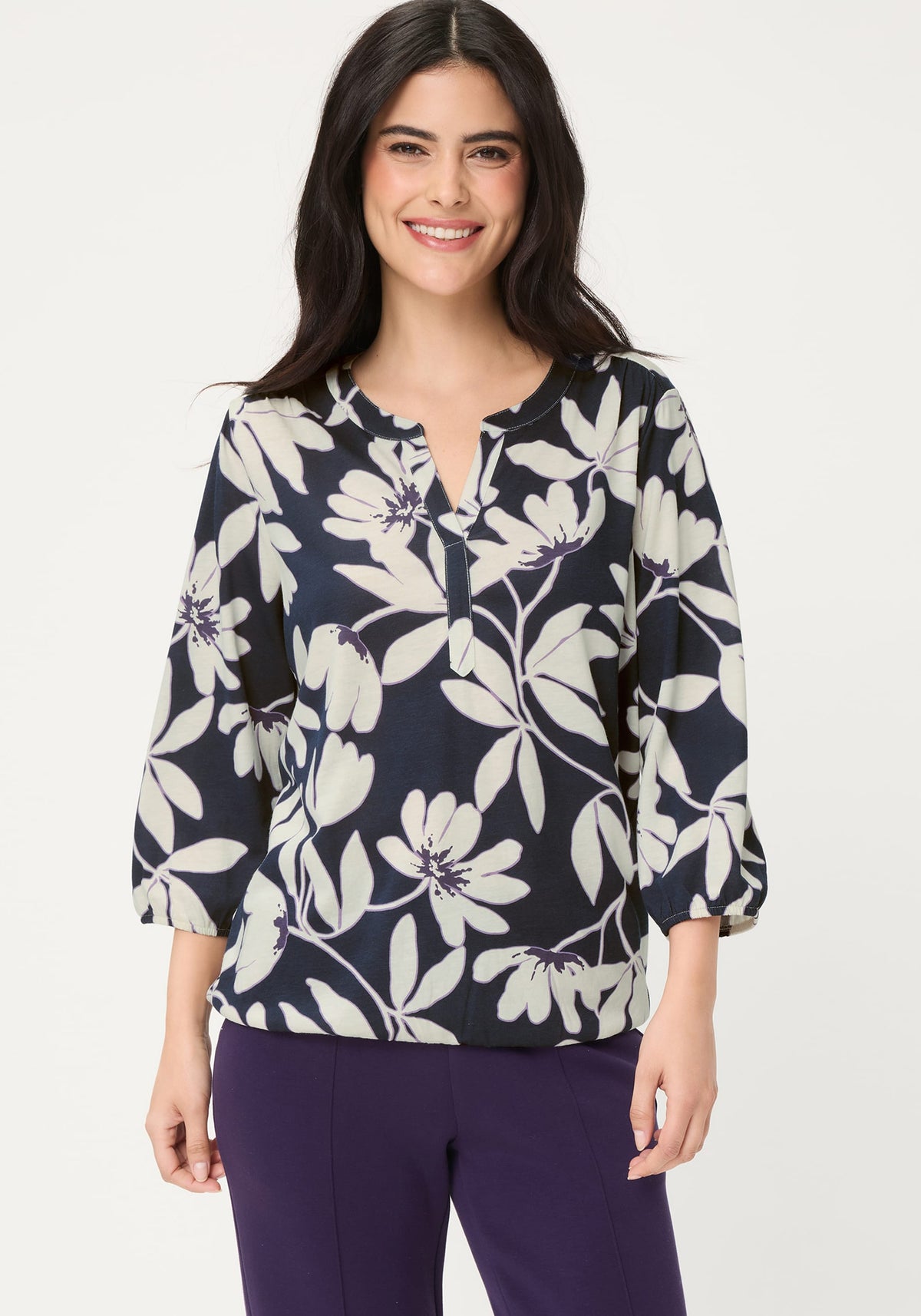 Magnolia Print Tunic T-Shirt