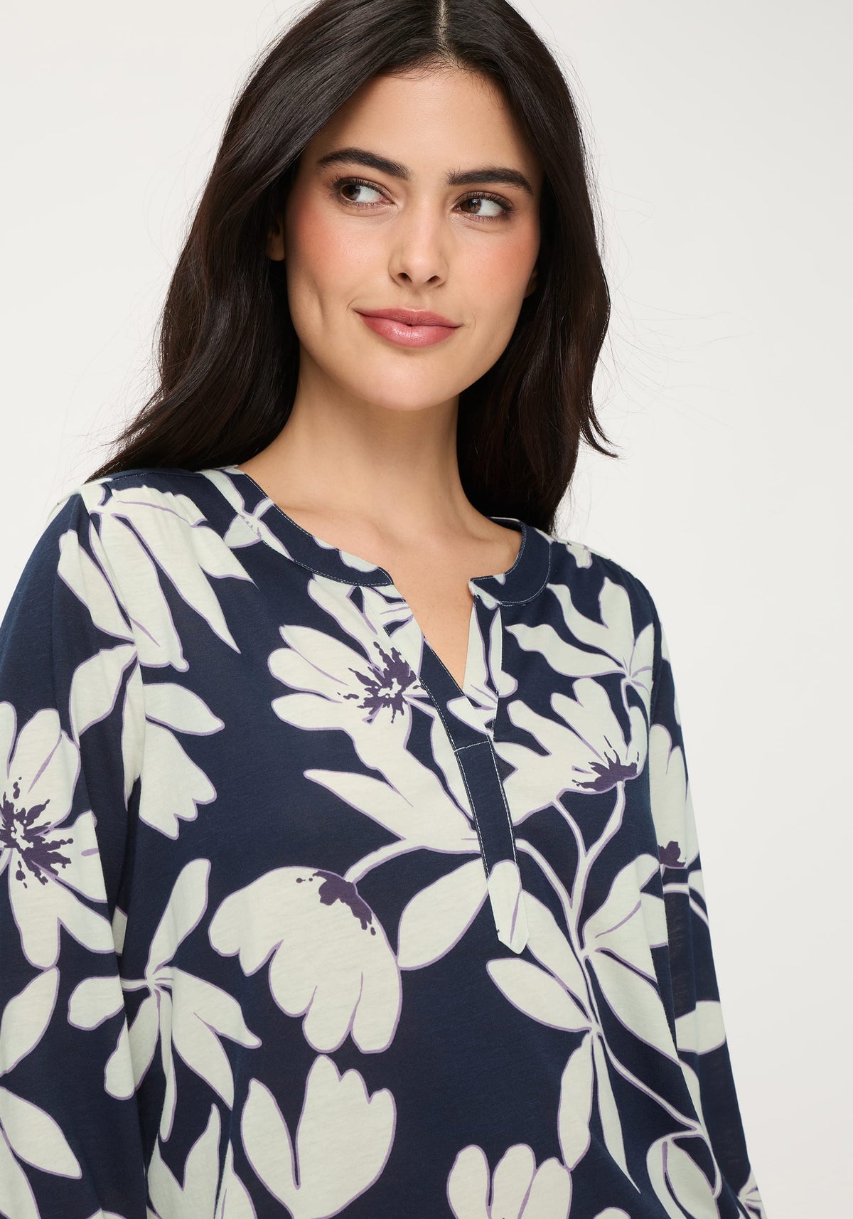 Magnolia Print Tunic T-Shirt
