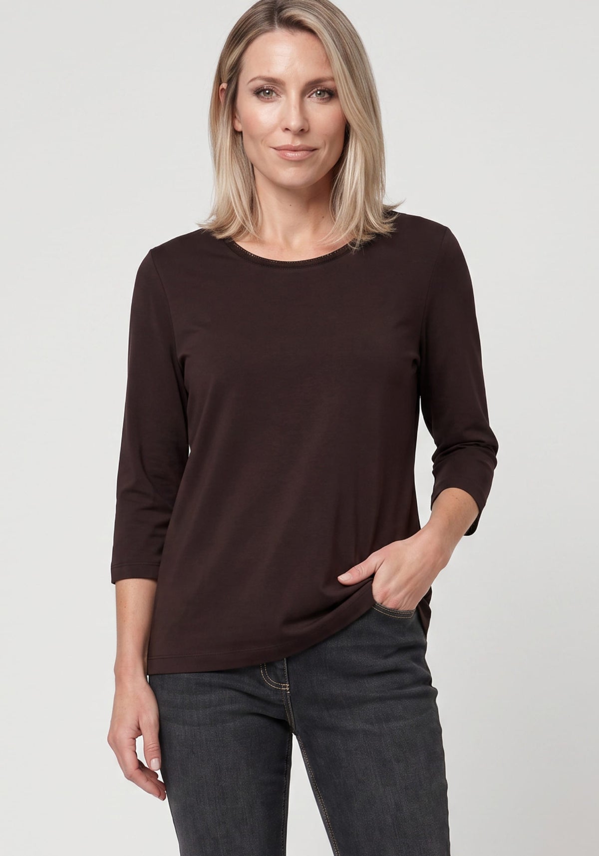 Cotton Blend T-Shirt with Trim