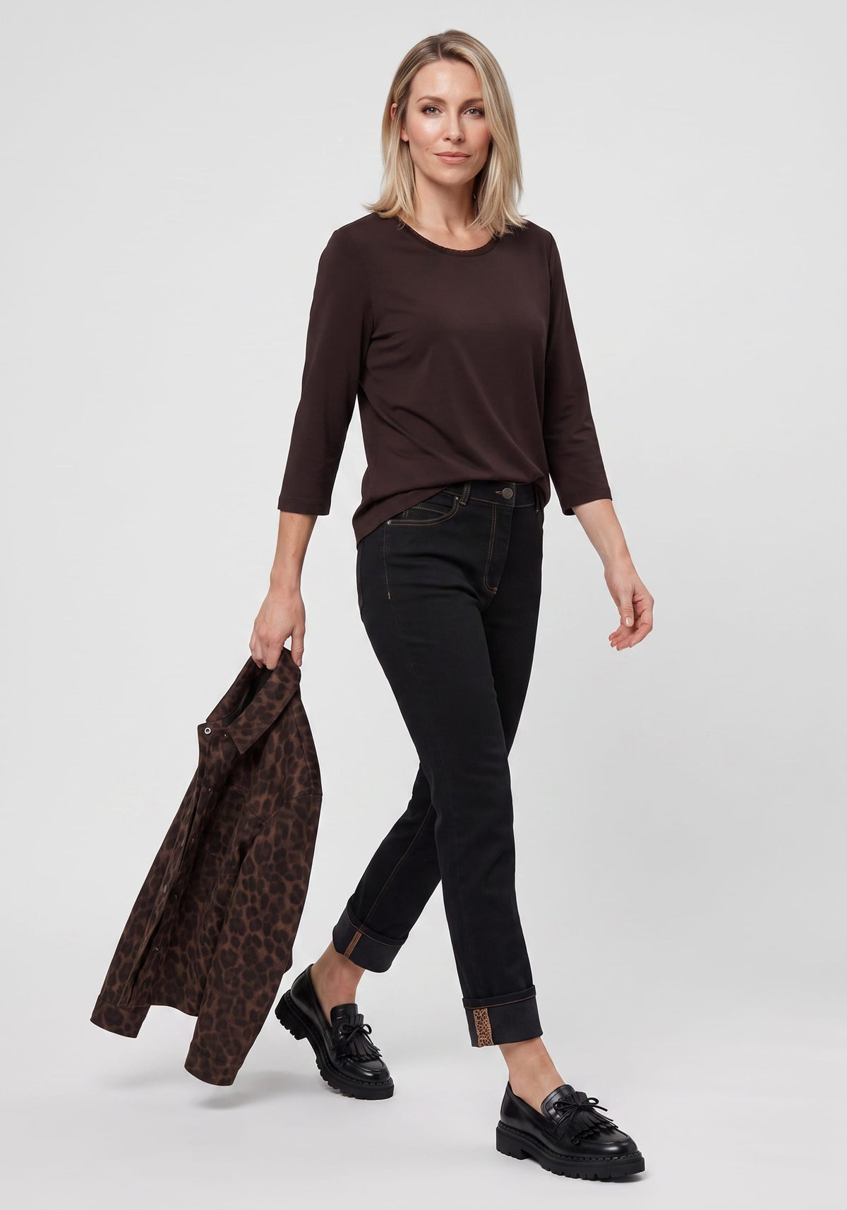 Cotton Blend T-Shirt with Trim