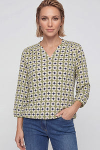 T-shirt à imprimé géométrique rétro