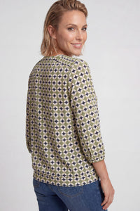 T-shirt à imprimé géométrique rétro
