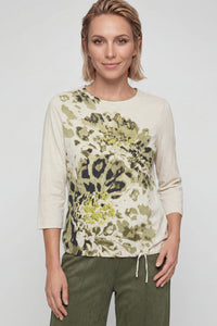 Embellished Abstract Floral T-Shirt