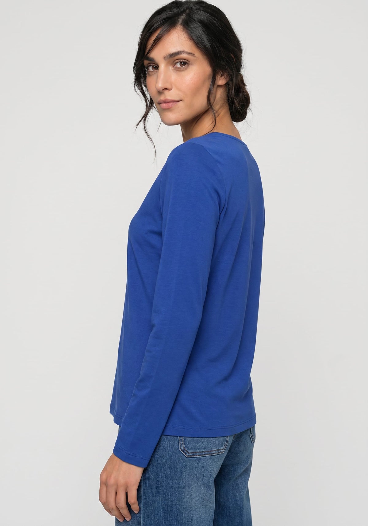 Solid Split Neck T-Shirt