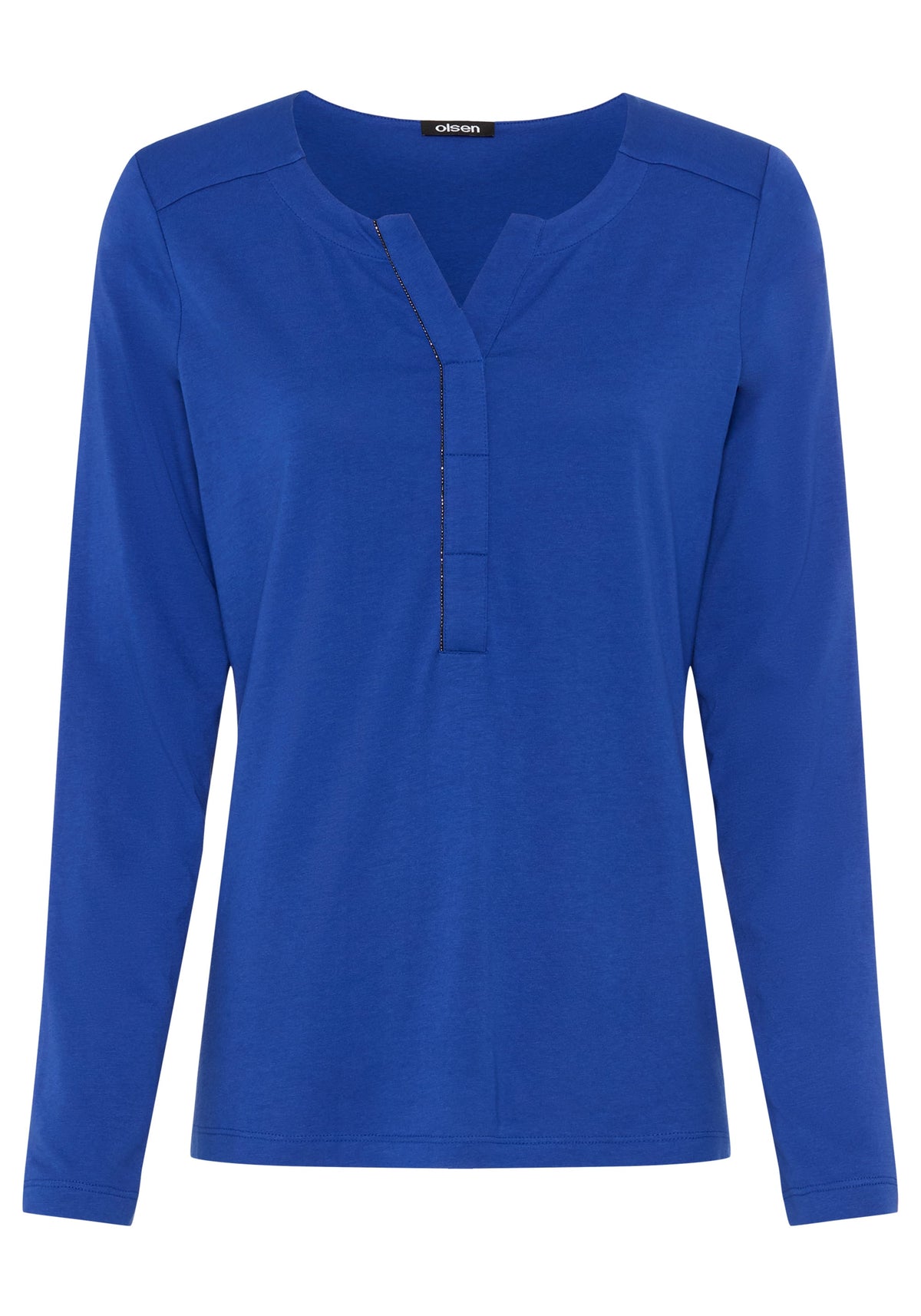 Solid Split Neck T-Shirt
