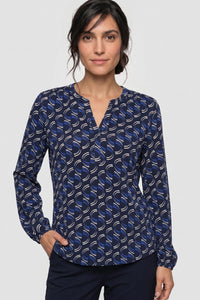 T-shirt à col fendu « Wave »