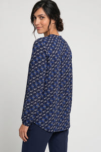 T-shirt à col fendu « Wave »