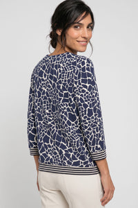 T-shirt à motif avec bordure rayée