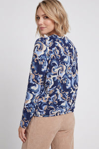 T-shirt à col fendu « Baroque Swirl »