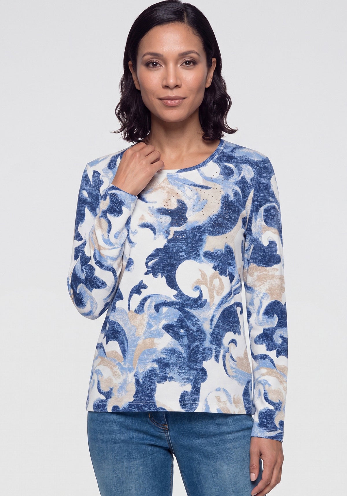 Embellished Baroque Swirl  T-Shirt