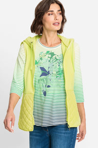 100% Cotton Long Sleeve Stripe and Placement Print Jersey Top