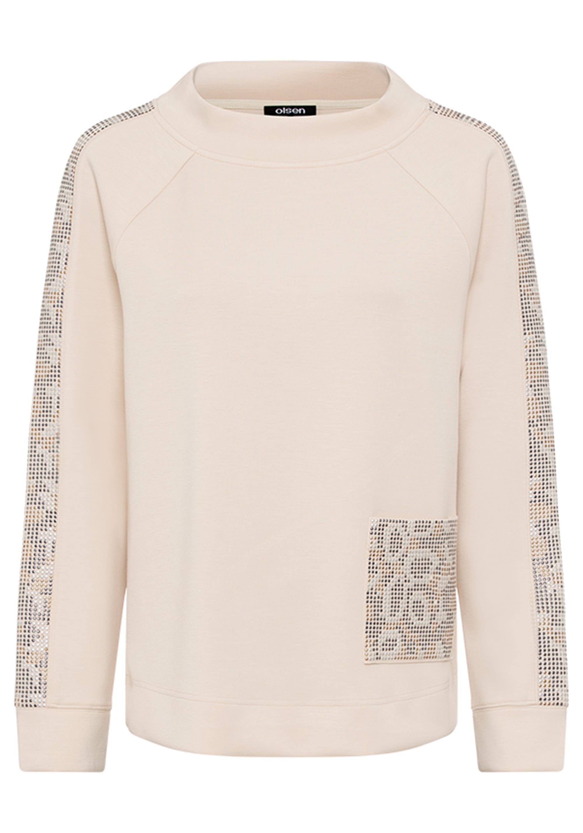 Long Sleeve Studded Funnel Neck Jersey Top - Olsen Fashion Canada