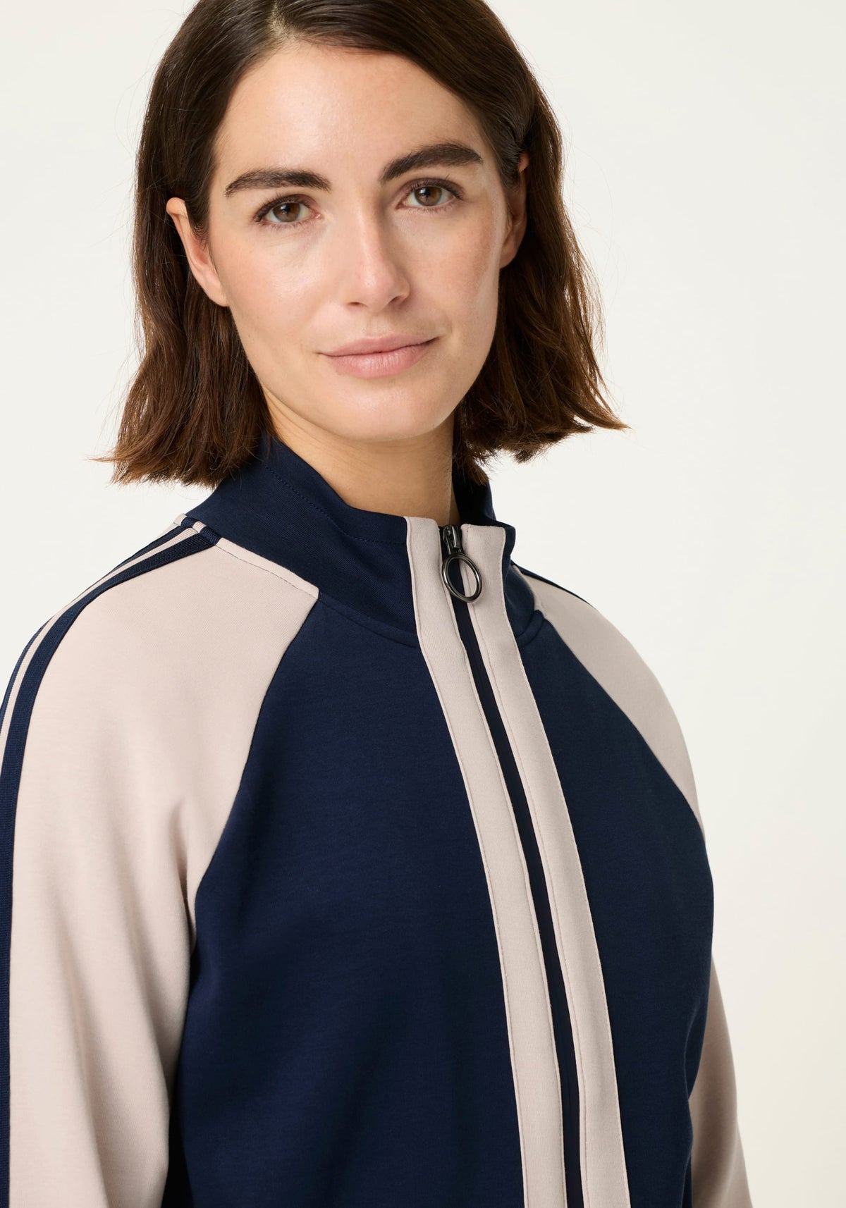 Jersey Knit Zip Front Jacket