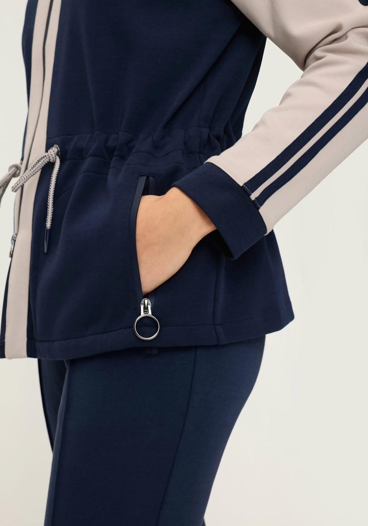 Jersey Knit Zip Front Jacket