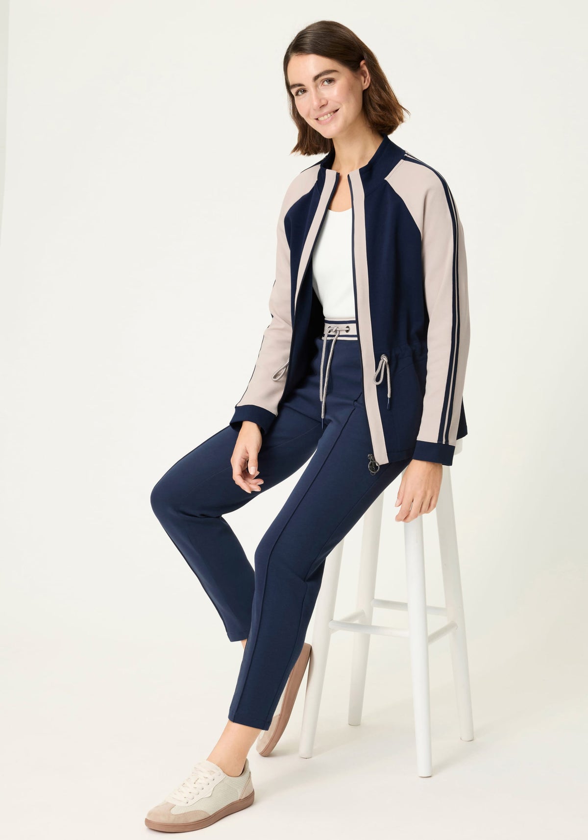 Jersey Knit Zip Front Jacket