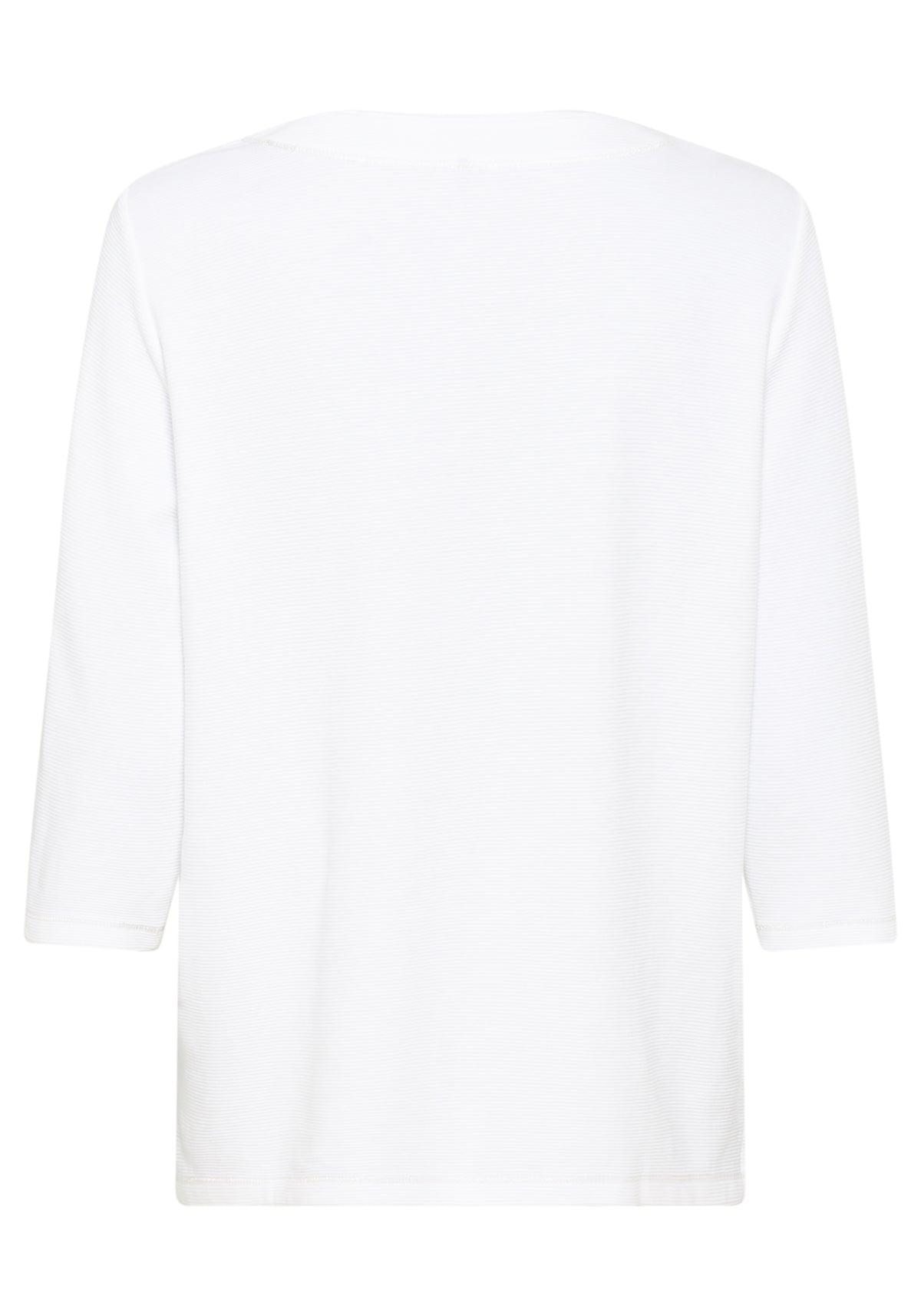 T-Shirt à manches longues 3/4 en coton mélangé, avec imprimé de placements embellis