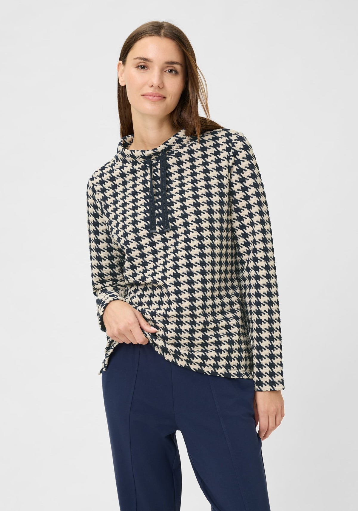 Houndstooth Jersey Top
